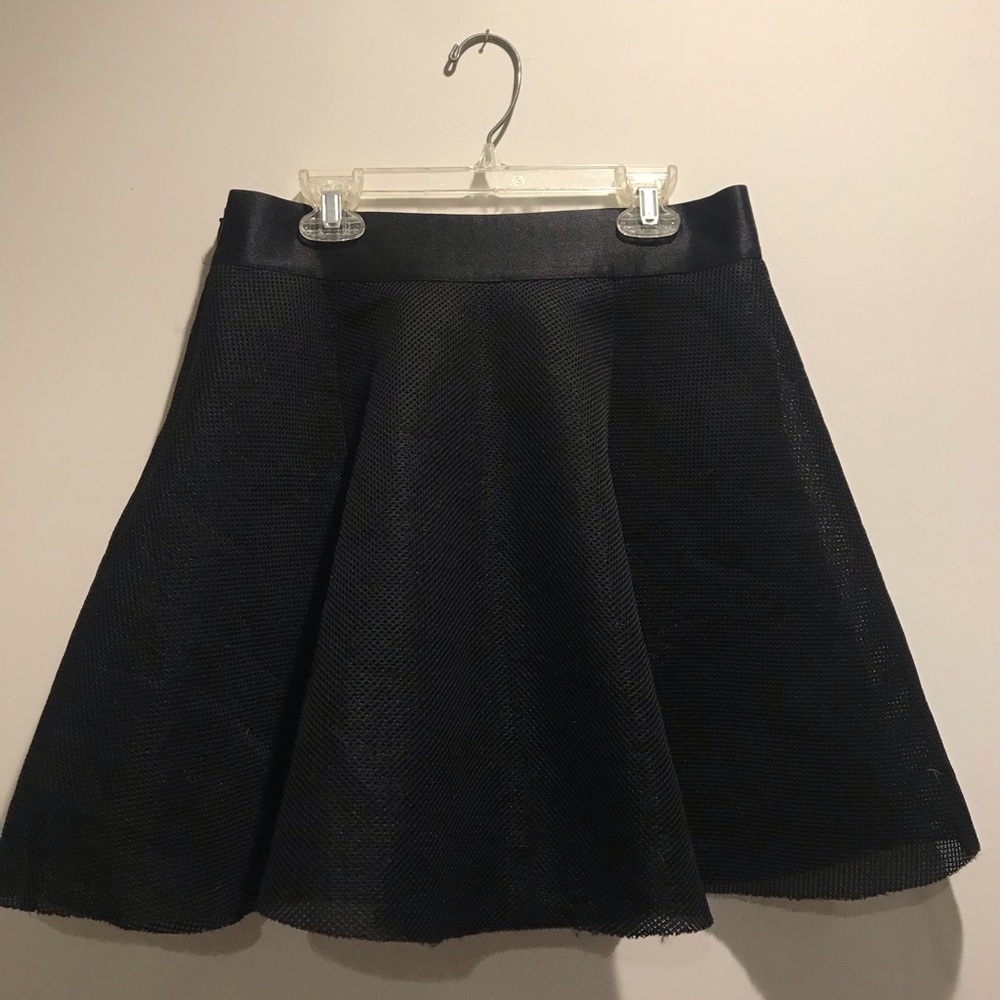 Express Black Mesh Peplum Skirt